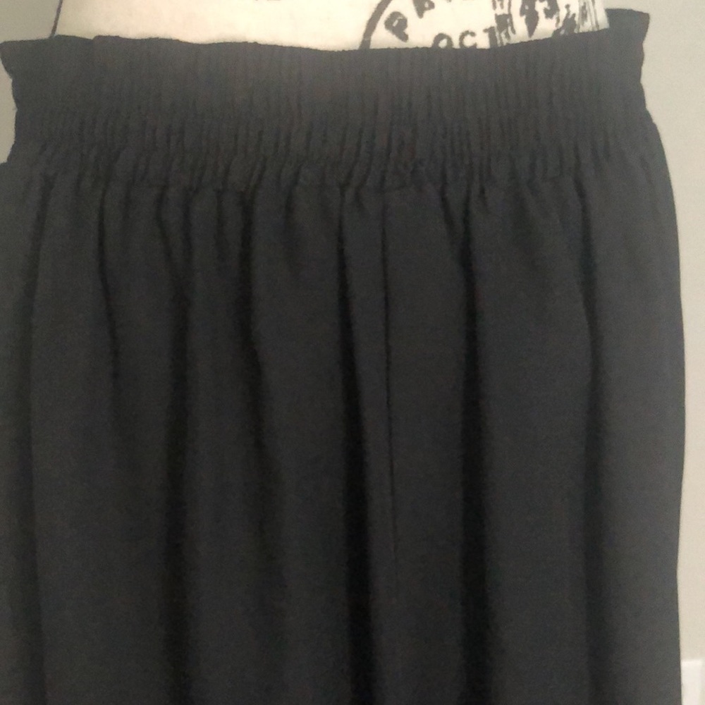 Vintage Black Chiffon Pleated Lined Pull-on Skirt Size 12 - Picture 5 of 13